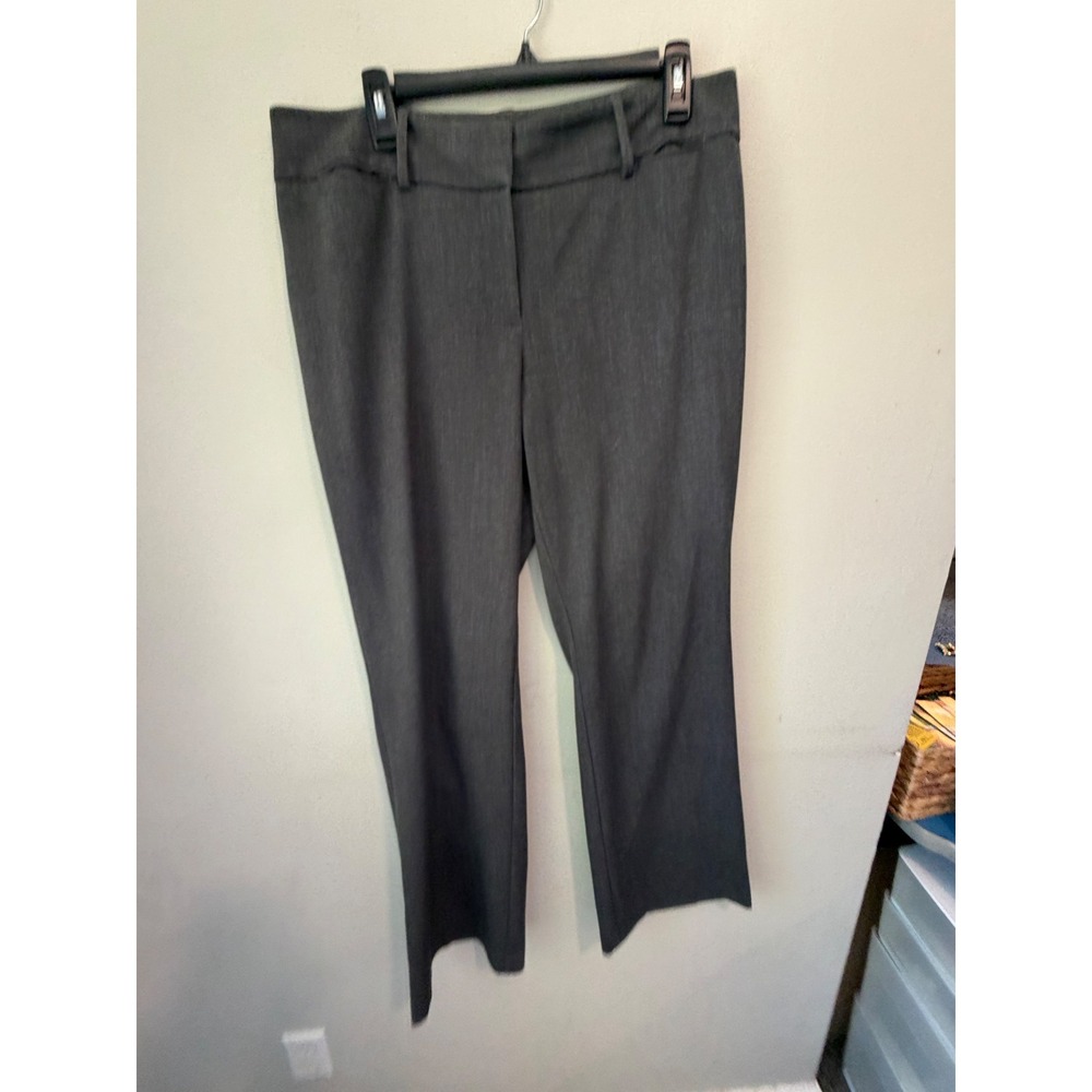 Loft Outlet Curvy Fit Dress Pants Charcoal Gray Straight Leg Trouser Womens 10